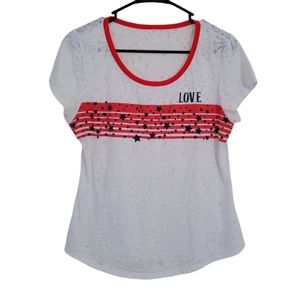 Unbranded Sheer Patriotic Love Tshirt - Size M/L - Festive 4th Of July
